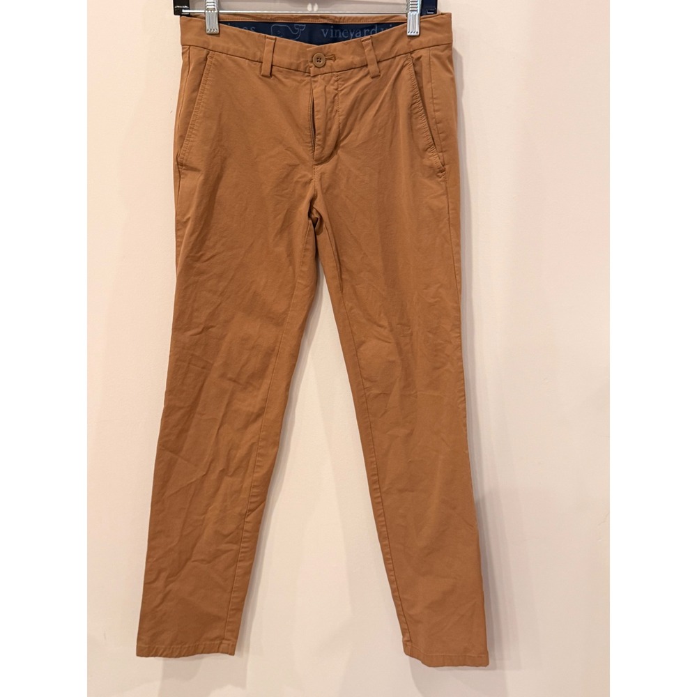 Vineyard Vines Performance On-The-Go Pants Mens 28x32 Tan Khaki Chino Stretch